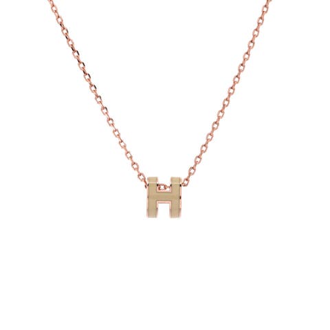 Pop H Pendant Chain Necklace Metal and Enamel Mini