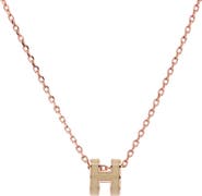 Pre-Owned Hermes Pop H Pendant Chain Necklace Metal and Enamel Mini