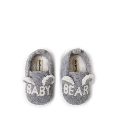 Dearfoams Casey Baby Bear Family Scuff Slipper In Gray