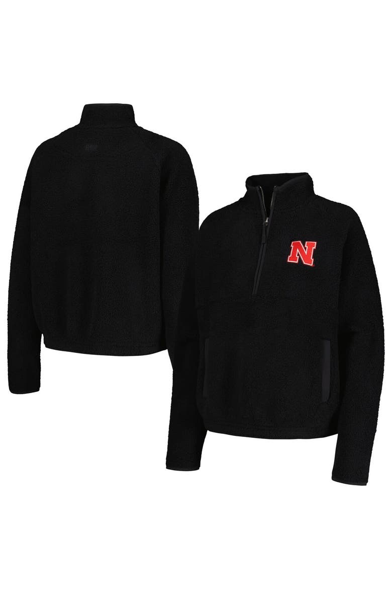 Women's Black Nebraska Huskers Everest Half-Zip Sweatshirt, Main, color, Black