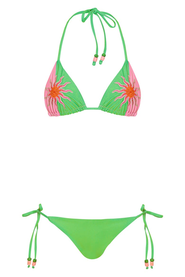 Sundream Balmy Reversible Bikini Top, Alternate, color, OPEN GREEN
