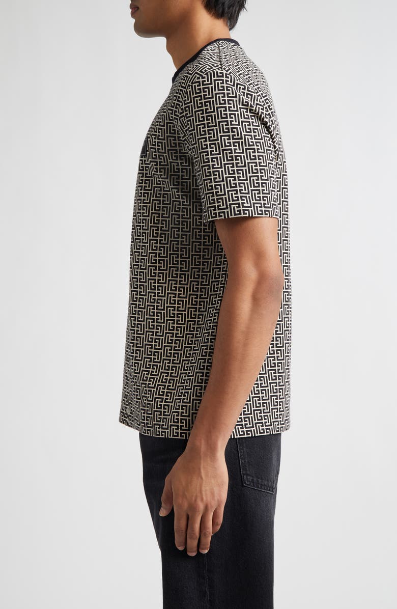 Balmain Monogram Couture T-Shirt, Alternate, color, Gfe Ivory/ Blk