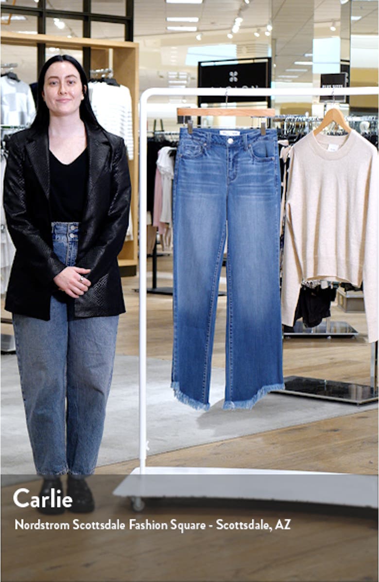 High Waist Raw Hem Bootcut Jeans, sales video thumbnail
