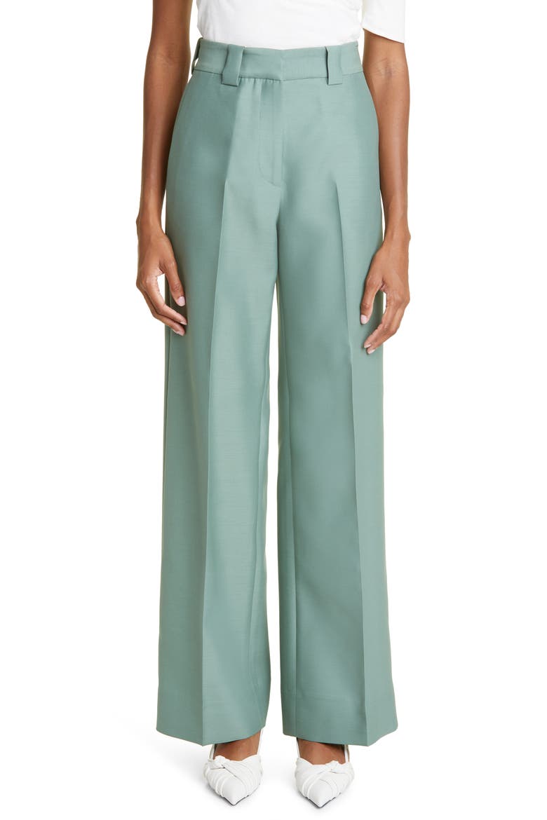 Marlowe Wool Pants, Main, color, CELADON