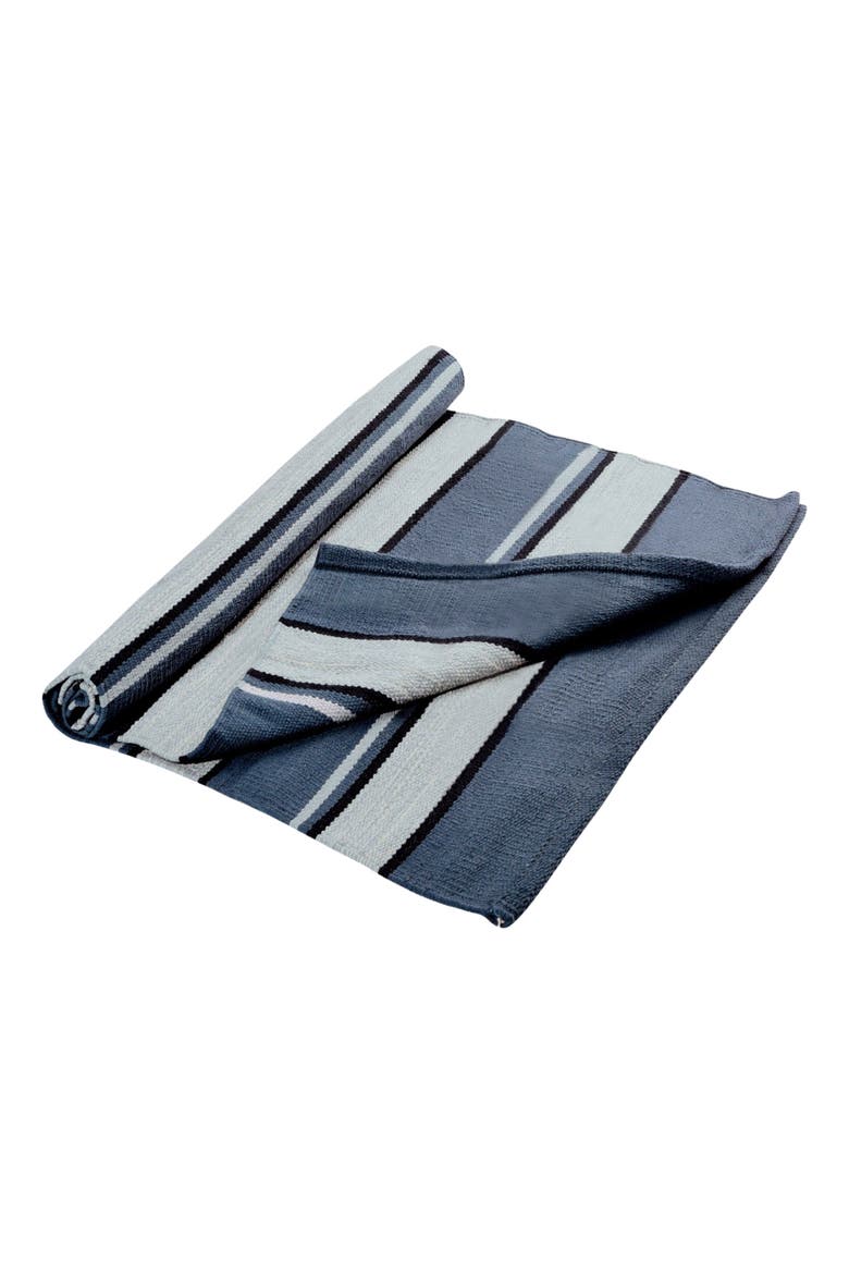 Cotton Yoga Rug, Alternate, color, Caribbean Blue