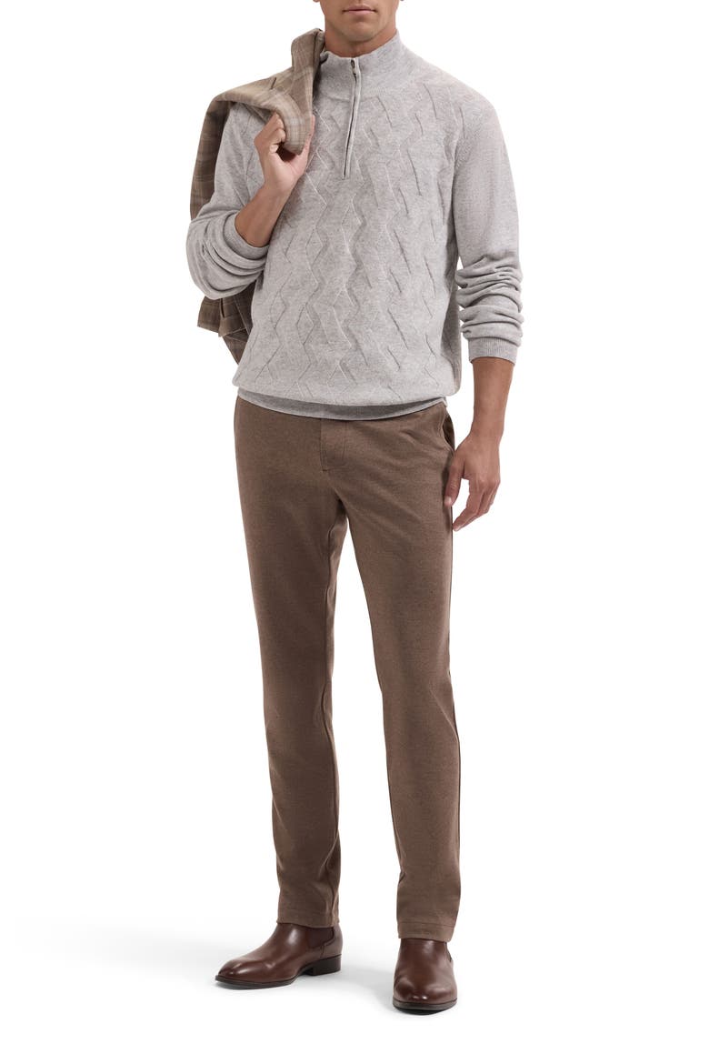 Wool & Cashmere Quarter Zip Sweater, Alternate, color, OATMEAL