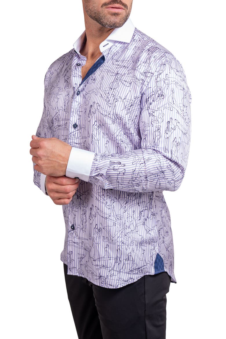 Einstein Ascension 0203 Contemporary Fit Button-Up Shirt, Alternate, color, WHITE
