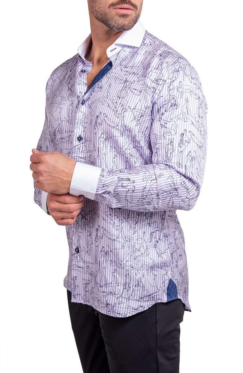 Maceoo Einstein Ascension 0203 Contemporary Fit Button-Up Shirt, Alternate, color, White