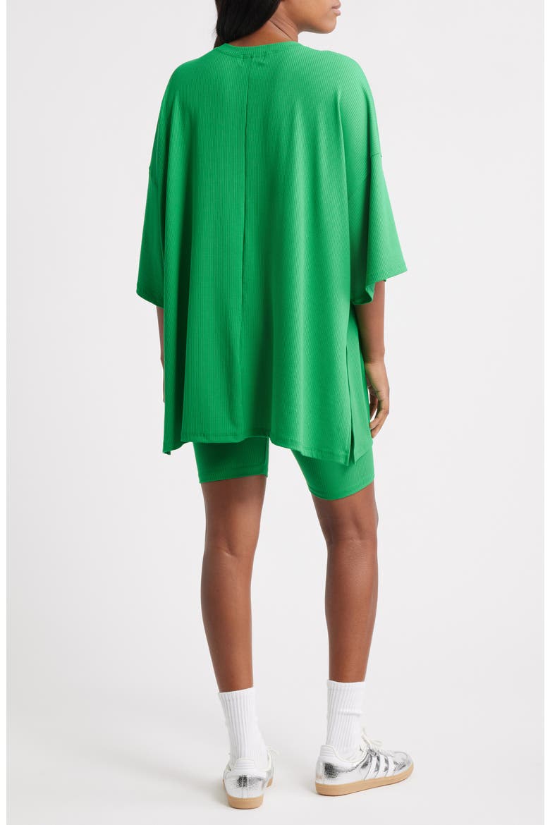 Malone Rib Oversize T-Shirt & Shorts Set, Alternate, color, KELLY GREEN