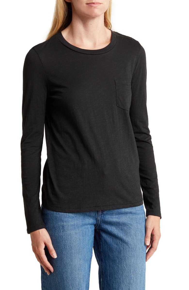 Madewell Long Sleeve Crewneck T-Shirt, Main, color, 