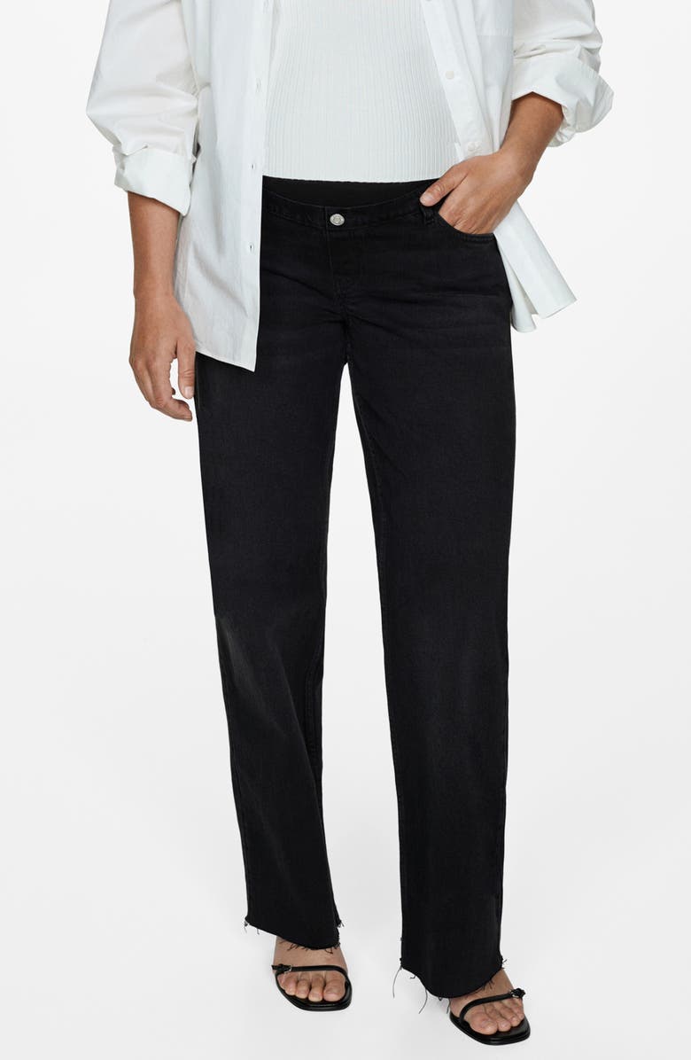 MANGO Over the Bump Wide Leg Maternity Jeans, Main, color,