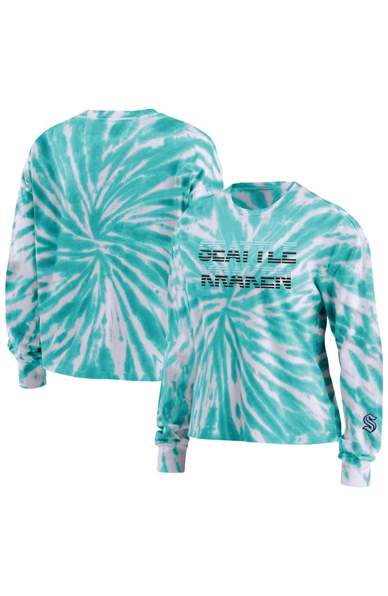 WEAR by Erin Andrews Women's WEAR by Erin Andrews Light Blue Seattle Kraken Tie-Dye Long Sleeve T-Shirt, Main, color, Light Blue