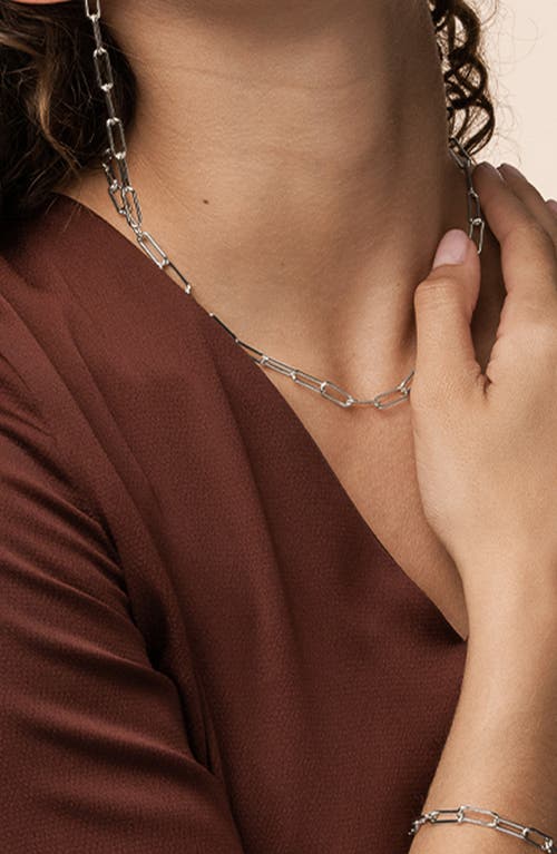 Bearfruit Jewelry Sterling Silver 18k Gold Plated Amelia Chain Statement Bracelet, Necklace & Mismat In White