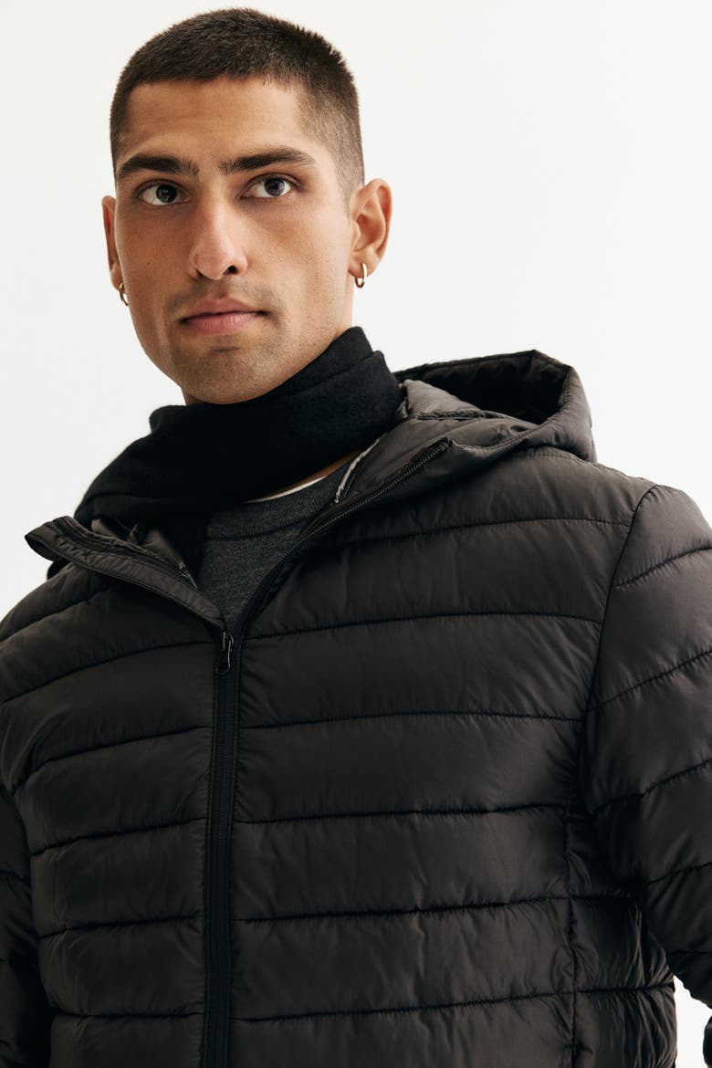 Slim-Fit Lightweight Puffer Jacket, Alternate, color, Black