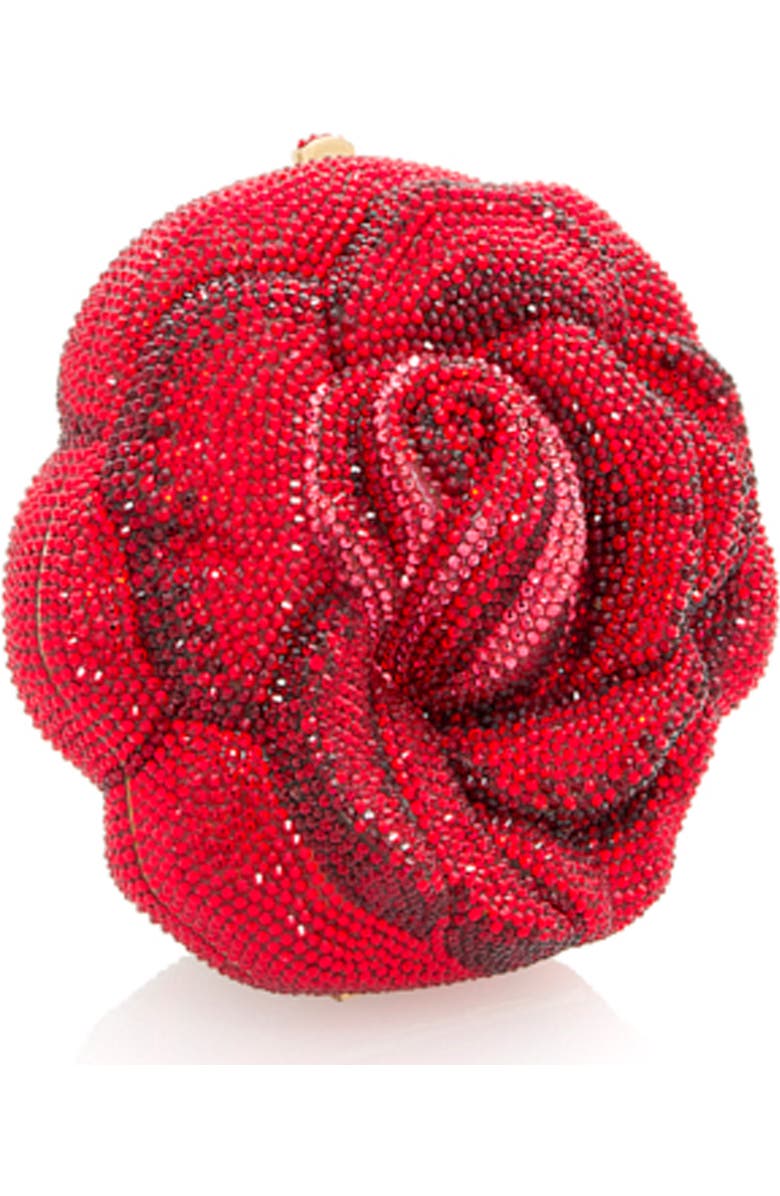 JUDITH LEIBER COUTURE Judith Leiber Rose American Beauty Crystal Clutch, Main, color, Red