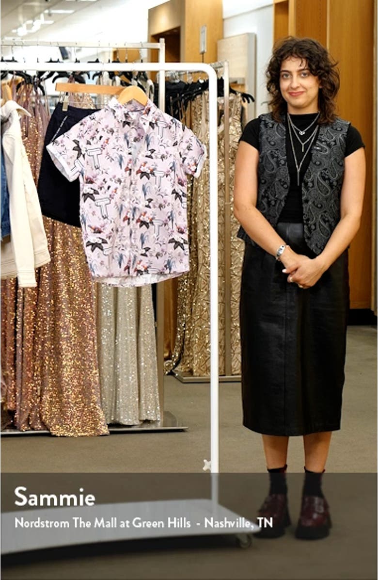 Kids' Floral Short Sleeve Linen Blend Button-Down Shirt & Stretch Cotton Shorts Set, sales video thumbnail