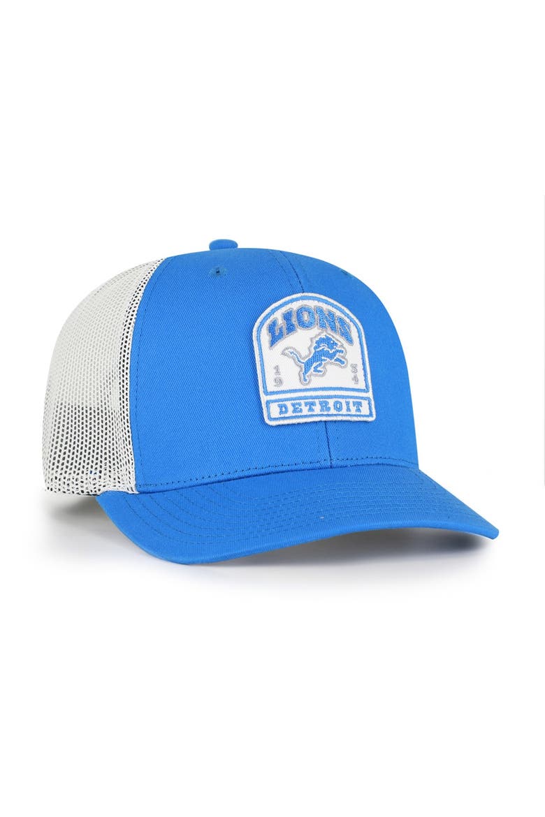 Men's '47  Blue Detroit Lions  Headstone Trucker Adjustable Hat, Alternate, color, Blue