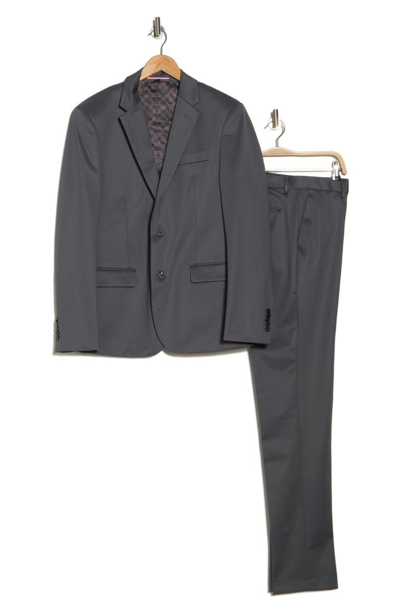 SOUL OF LONDON Fancy Two Button Slim Fit Suit, Alternate, color, Grey/ Gris