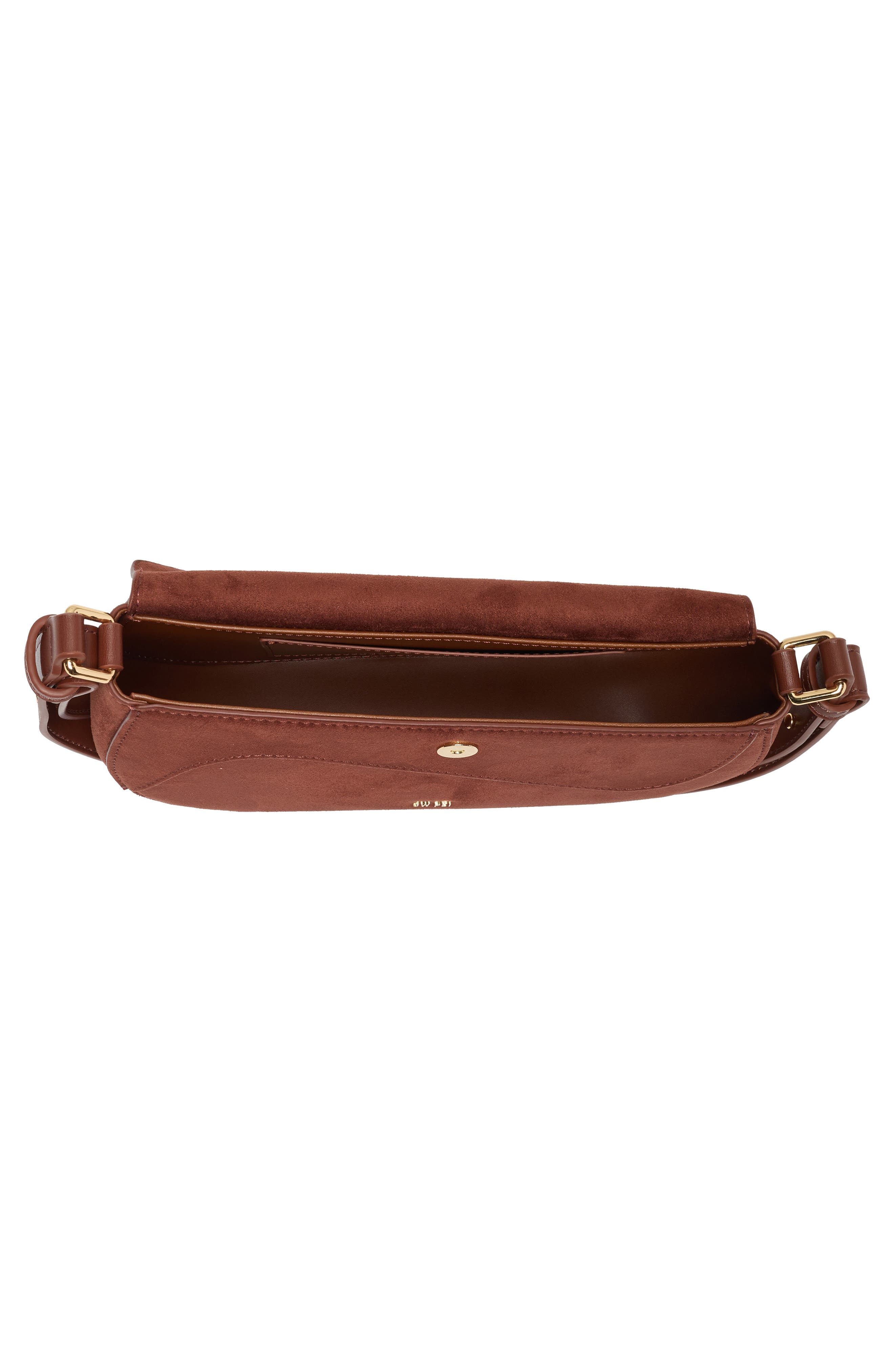 Addisyn Faux Suede Panel Faux Leather Baguette Bag, Alternate, color, MOCHA BROWN