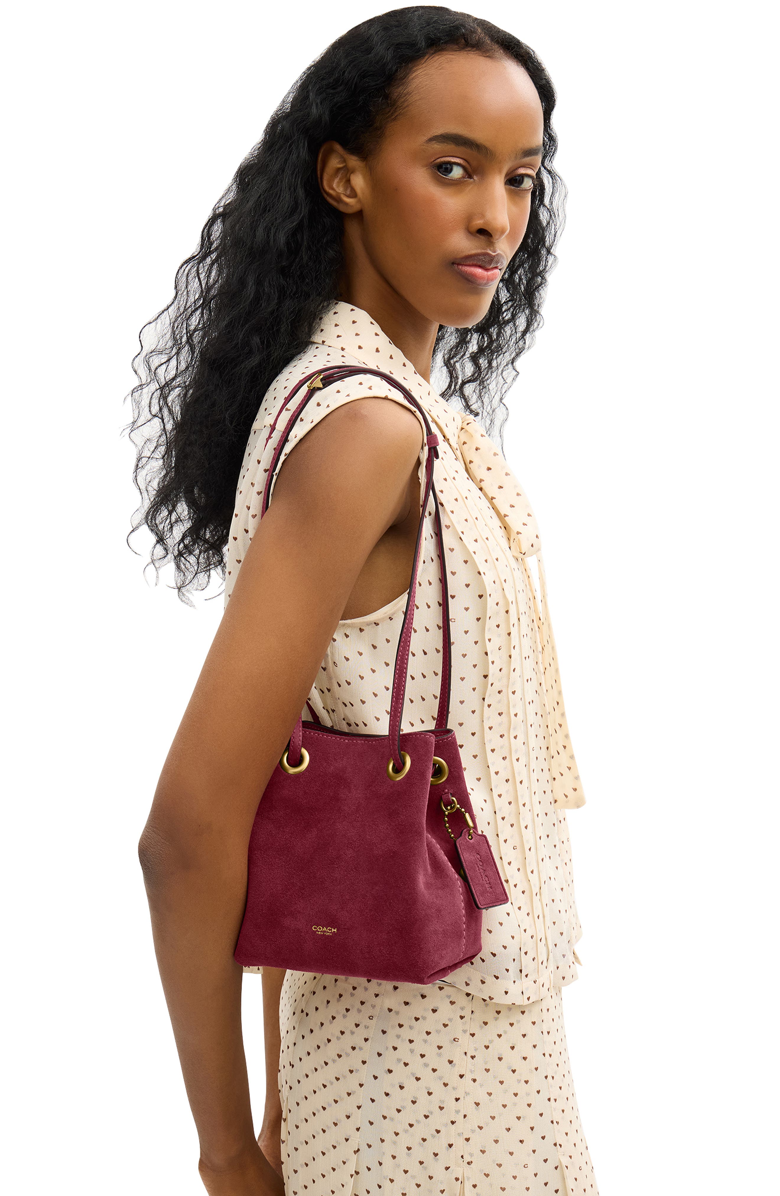 Jade Drawstring Bucket Bag, Alternate, color, DARK FUCHSIA