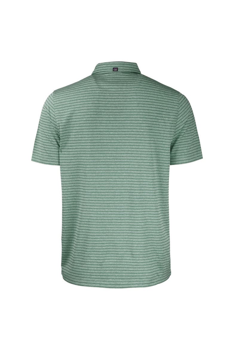 Men's Cutter & Buck  Heather Green Ivy League Tri-Blend Forge Eco Heather Stripe Stretch Recycled Polo, Alternate, color, Heather Green
