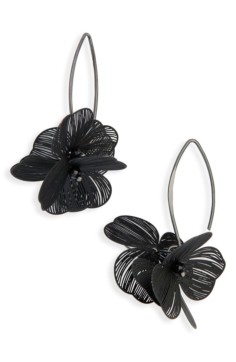 Tasha Mesh Flower Drop Earrings, Main, color, 