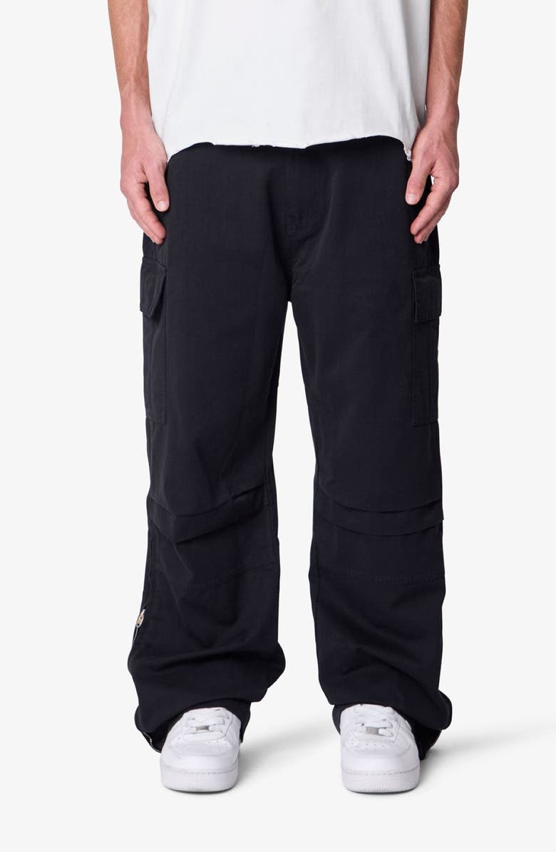 mnml Ultra Baggy Cotton Ripstop Cargo Pants, Main, color, Black