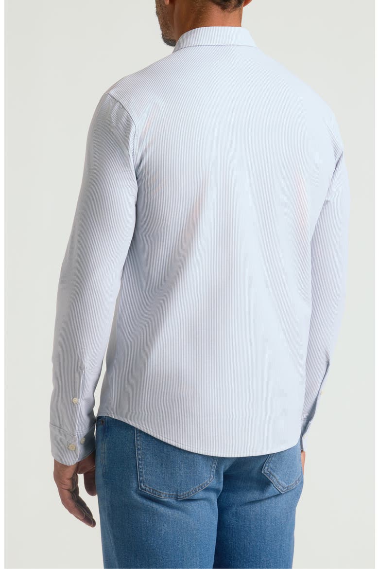 Stripe Stretch Oxford Performance Button-Up Shirt, Alternate, color, STEEL STRIPE