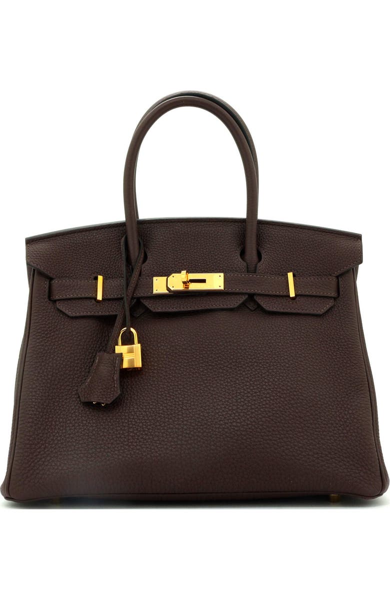 Pre-Owned Hermes Birkin Handbag Brown Togo with Gold Hardware 30, Main, color,