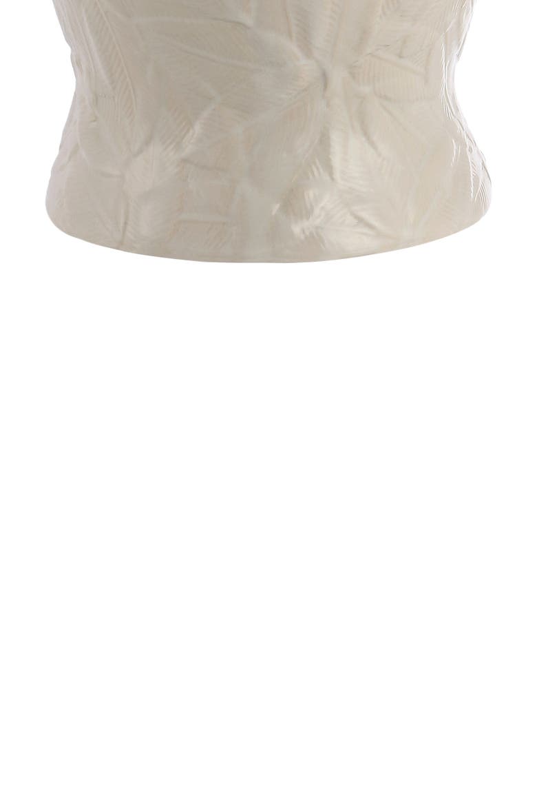 Regency Palm Leaf 31.5" Ceramic/Metal Bohemian Cottage LED Table Lamp, Cream, Alternate, color, Cream
