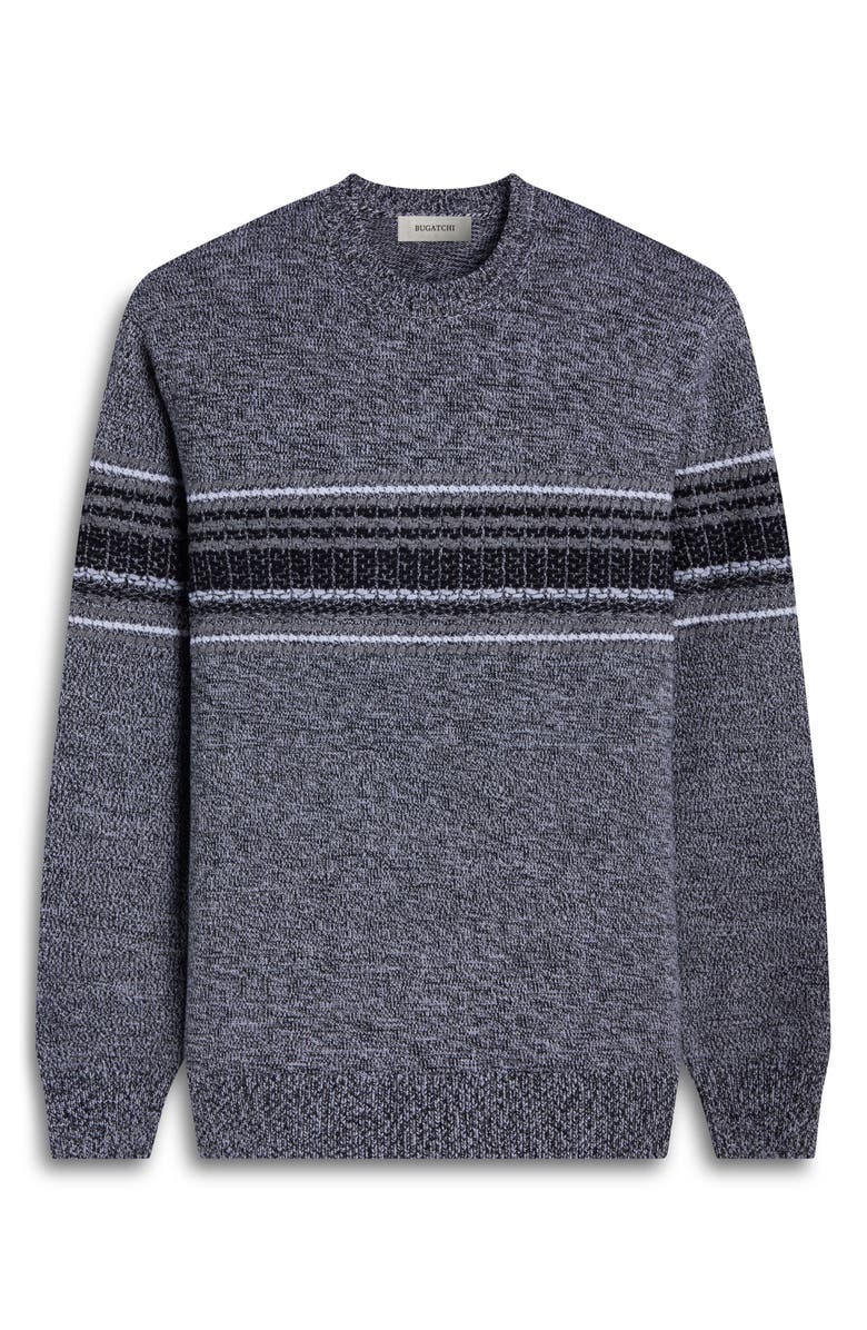 Bugatchi Chest Stripe Merino Wool Sweater, Alternate, color, Platinum