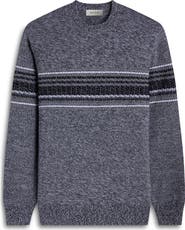 Bugatchi Chest Stripe Merino Wool Sweater