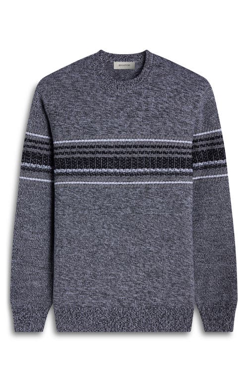 Bugatchi Chest Stripe Merino Wool Sweater In Gray