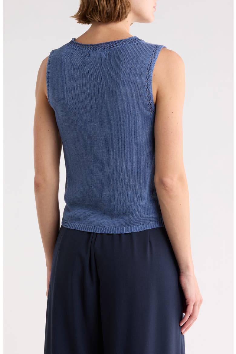 Pointelle Sweater Tank, Alternate, color, DENIM