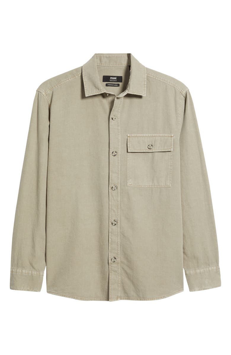 Mavi Jeans Cotton & Linen Button-Up Shirt, Alternate, color, Roasted Cashew
