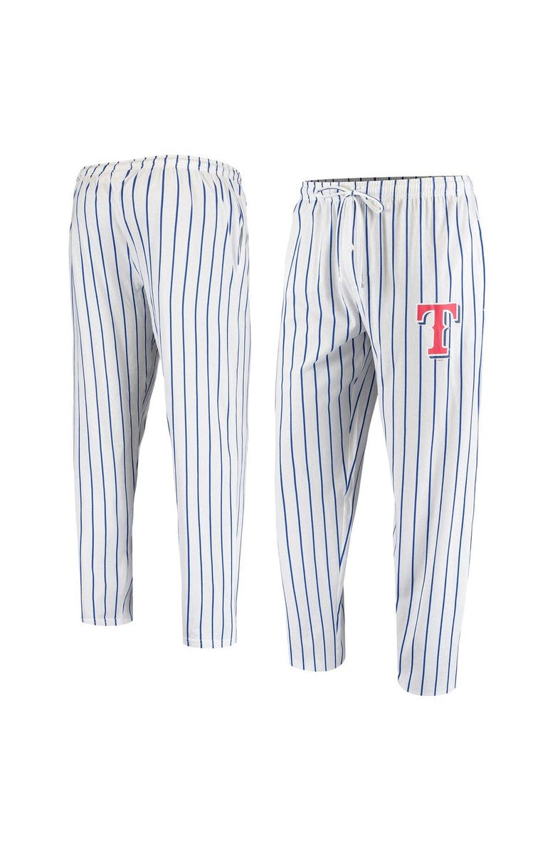 CONCEPTS SPORT Men's Concepts Sport White Texas Rangers Vigor Pinstripe Pants, Alternate, color,
