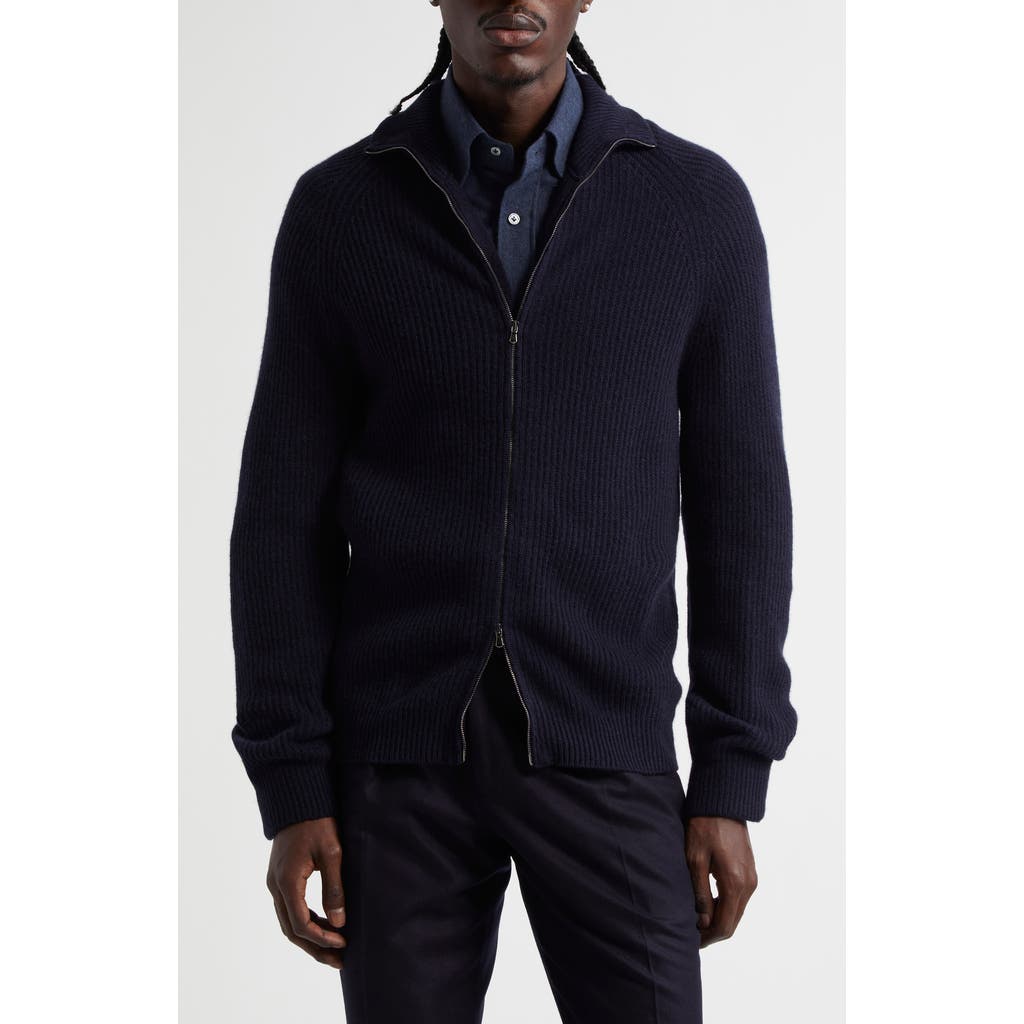 Thom Sweeney Fisherman Cashmere Zip Cardigan in Navy  product