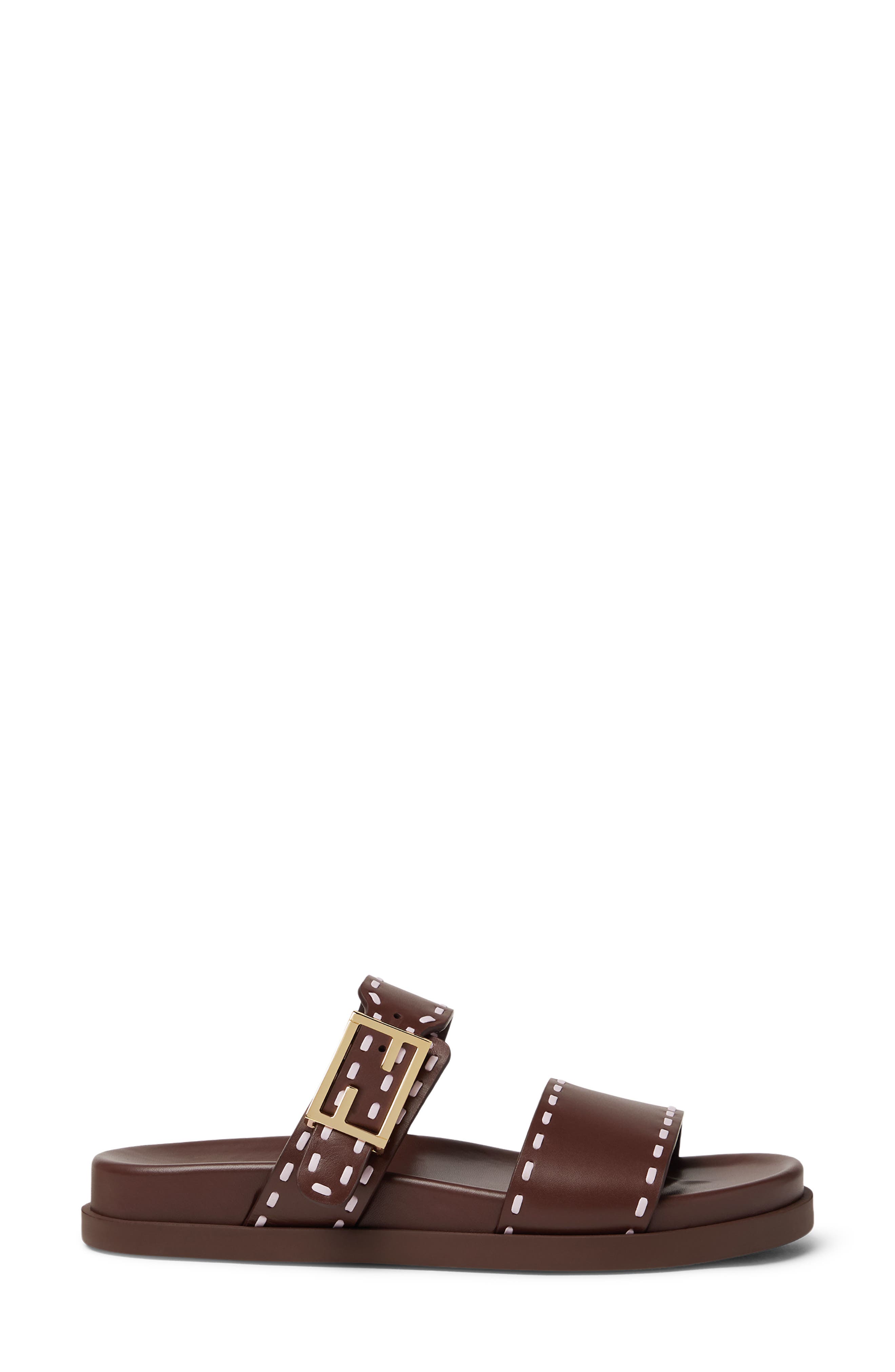 Fendi 'Fendi Feel Slide Sandal, Alternate, color, Mahogany Anemone