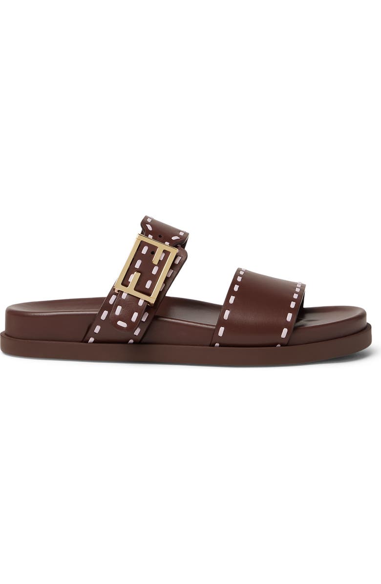 Fendi 'Fendi Feel Slide Sandal, Alternate, color, Mahogany Anemone