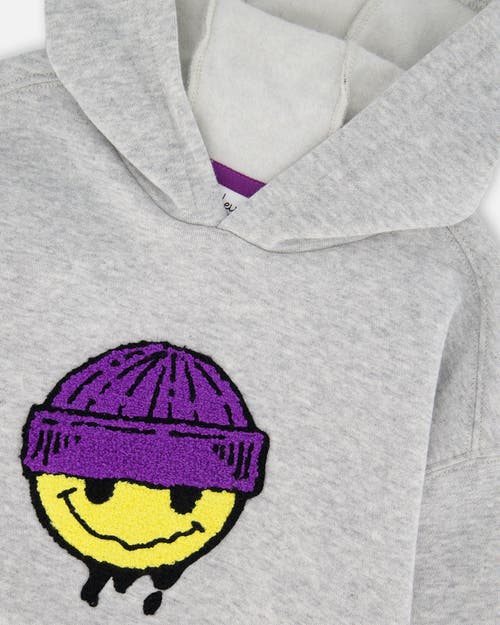 Deux Par Deux Pullover Fleece Hooded Sweatshirt In Gray