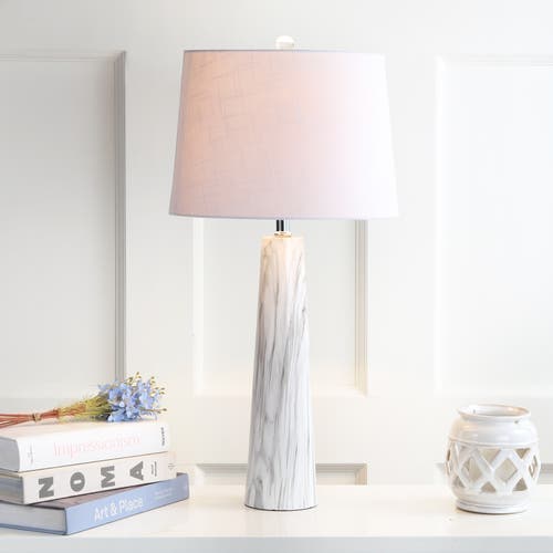 Jonathan Y Designs Bradley 29in Resin Table Lamp In White/black