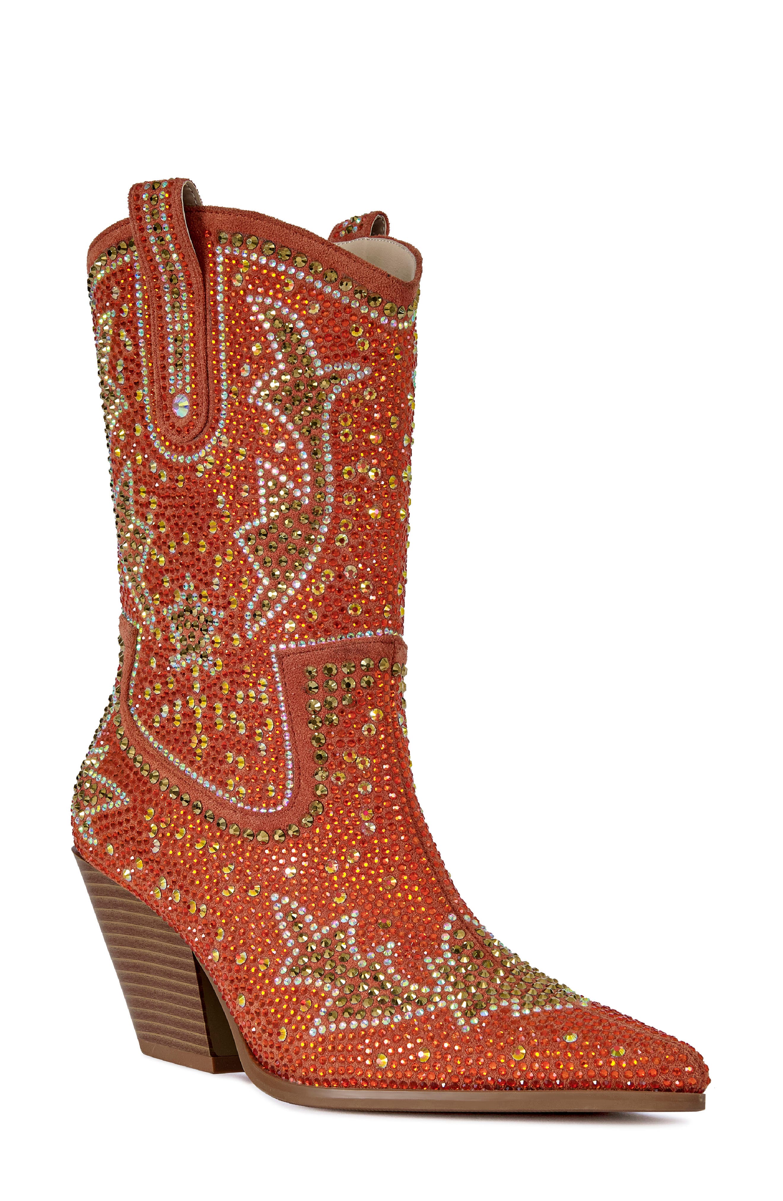 AZALEA WANG Scott Western Bootie, Main, color, Orange Multi
