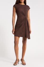 NORDSTROM RACK Faux Wrap Cap Sleeve Minidress