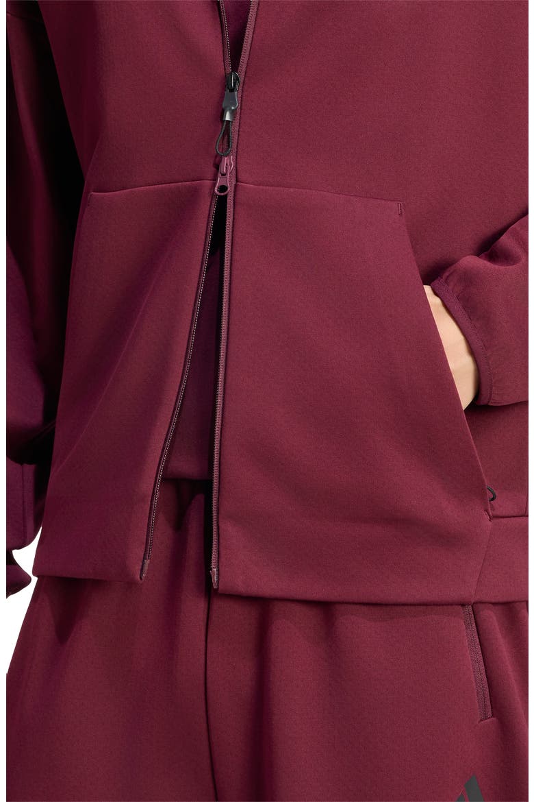 Z.N.E. AEROREADY Full Zip Performance Hoodie, Alternate, color, MAROON