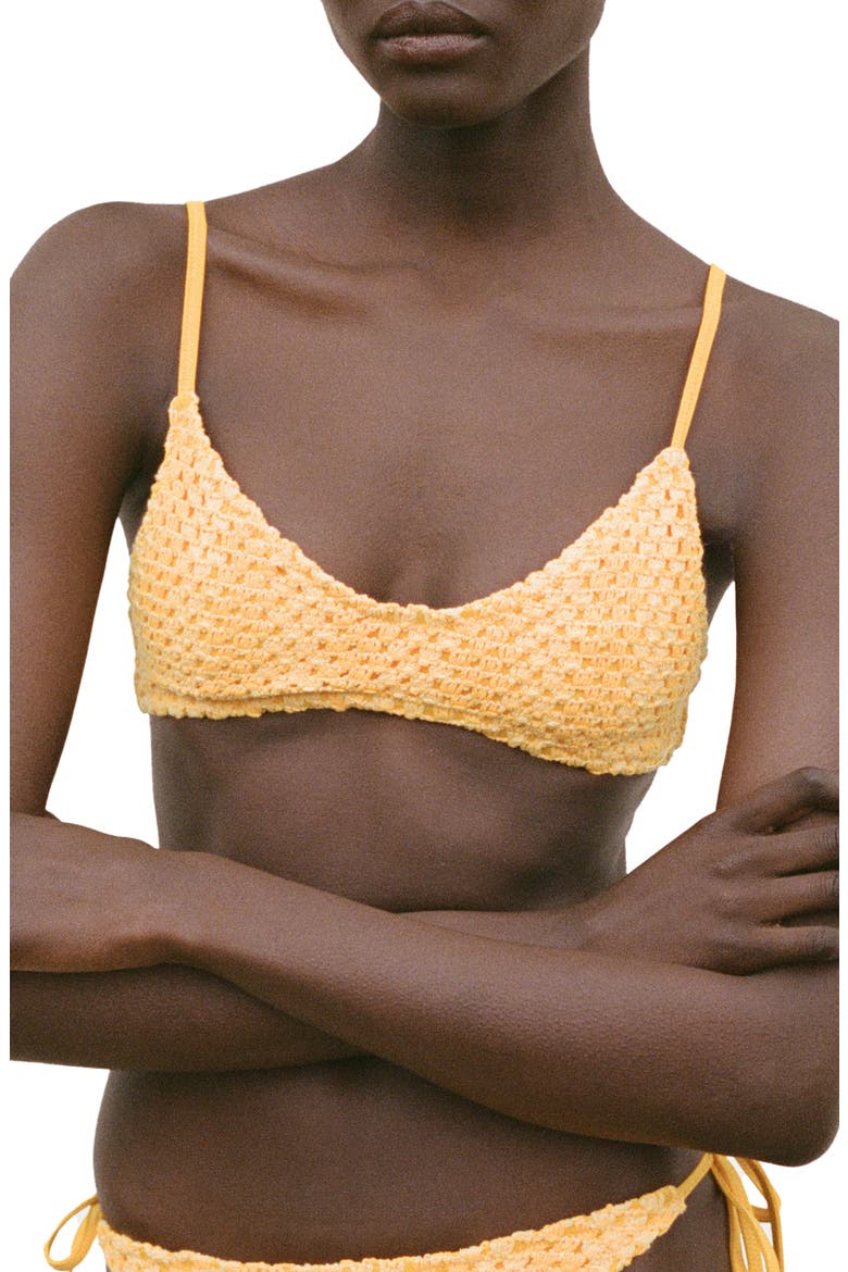 Crochet Bikini Top, Main, color, PASTEL YELLOW