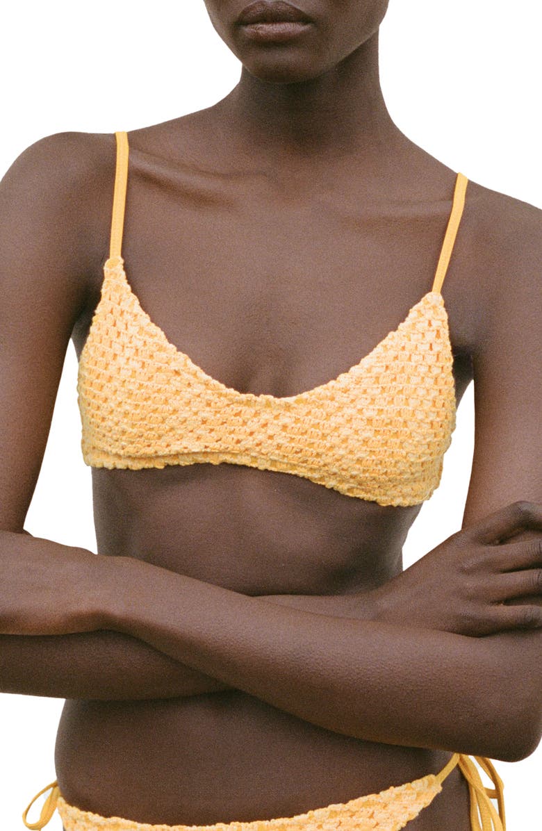 MANGO Crochet Bikini Top, Main, color,