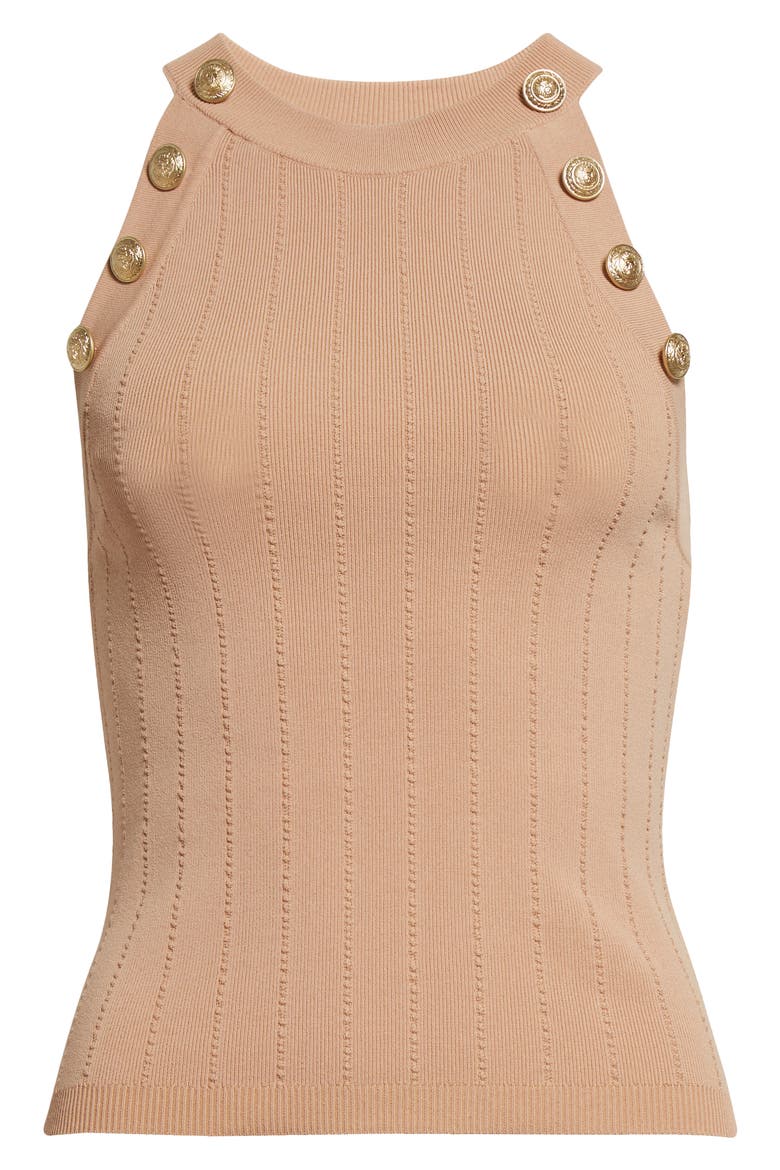 Rosemary Button Knit Tank, Alternate, color, TOFFEE