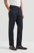 Brunello Cucinelli Garment-dyed Italian fit trousers in American Pima comfort cotton gabardine