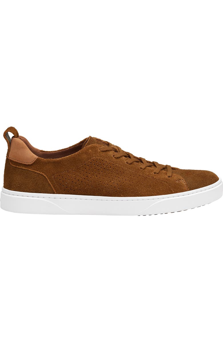 Johnston & Murphy Ollie Low Top Sneaker, Alternate, color, Snuff Washable Suede