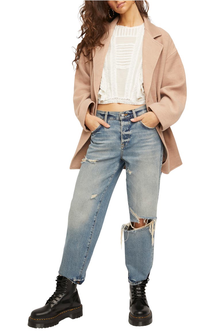 Hannah Slouchy Double Breasted Blazer, Alternate, color, CAMEL